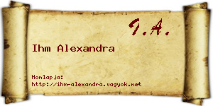 Ihm Alexandra névjegykártya